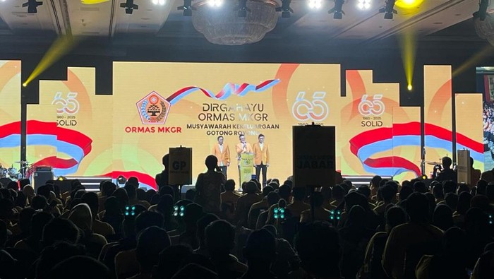 Ketua Penyelenggara Rakernas Majelis Permusyawaratan Organisasi (MPO) dan HUT MKGR ke-65, Soedeson Tandra, di Hotel Shangri-La, Jakarta, Sabtu (18/1/2025).