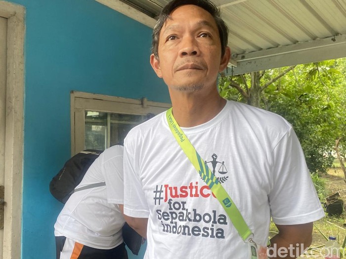 Pelatih Persibo, Kahudi Wahyu Widodo di Stadion Sasana Krida, AAU, Sleman, DIY, Sabtu (18/1/2025).