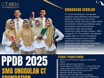 Pendaftaran SMA Unggulan CT Arsa Foundation Dibuka, Gratis dan Ini Syaratnya