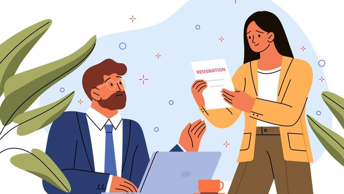 Ilustrasi Teman Kerja yang Resign