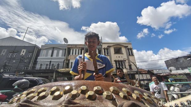 Anak-anak dari klub Barongsai Long Wang Indonesia saat sedang berlatih.