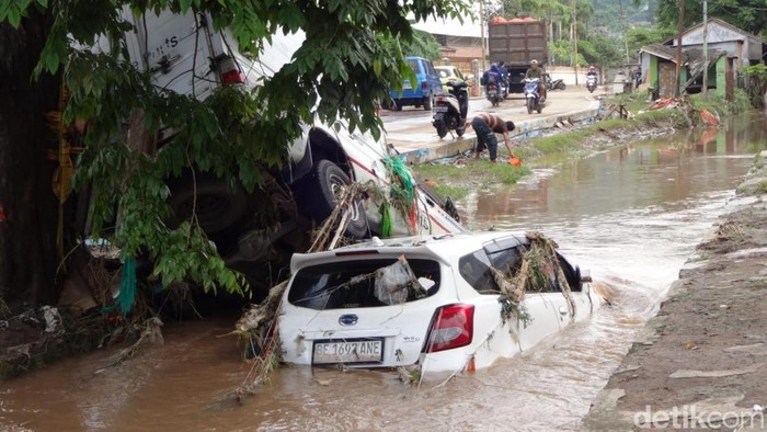 Kondisi banjir di Bandar Lampung.