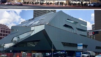 Perpustakaan Stanley Milner di Edmonton, Alberta, Kanada. Kok tidak glowing seperti desainnya ya? Foto: Boredpanda