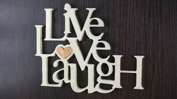 love, heart, live, laugh shape in valentine lettering gift