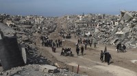 Sejak pecahnya agresi Israel di Gaza pada 7 Oktober 2023 sebagai balasan atas serangan mendadak Hamas ke wilayah Israel pada waktu itu, setidaknya 46.913 warga Palestina meninggal dunia dan sebanyak 110.750 orang lainnya terluka. Sementara di pihak Israel sebanyak 1.139 orang meninggal dunia saat serangan oleh Hamas sementara lebih dari 200 orang disandera. (AP Photo/Abed Hajjar)