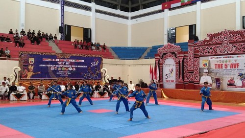 Kejuaraan Vovinam Asia ke-5 di GOR Debes, Tabanan, pada 19-22 Desember 2024. Kejuaraan ini diikuti 151 peserta dari 16 negara di Asia. (Krisna Pradipta/detikBali)