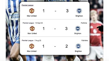 Brighton memang selalu jadi momok bagi MU. Foto: X.com
