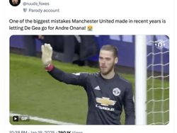 MU Dilibas Brighton, Sarung Tangan Onana Bolong