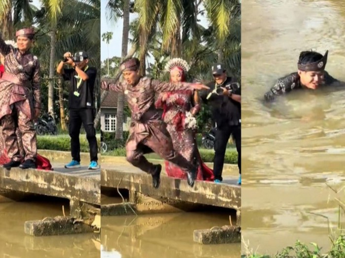 Pengantin viral di media social.