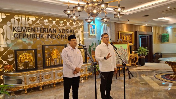 Wakil Menteri Pertanian (Wamentan) Sudaryono menyambangi Menteri Sosial (Mensos) Saifullah Yusuf di kantor Kemensos, Jakarta.