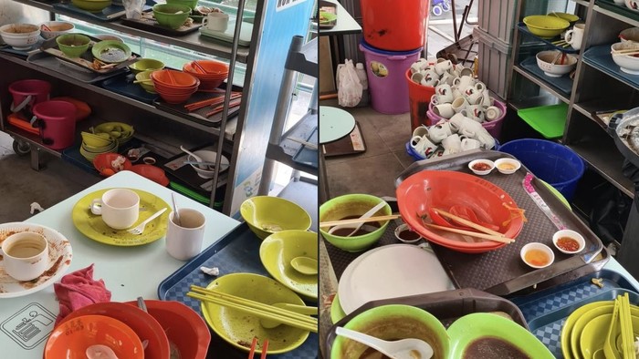 Duh! Restoran Ini Biarkan Piring Bekas Makan Pengunjung Berserakan