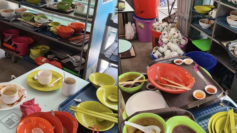Duh! Restoran Ini Biarkan Piring Bekas Makan Pengunjung Berserakan