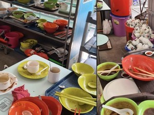Duh! Restoran Ini Biarkan Piring Bekas Makan Pengunjung Berserakan