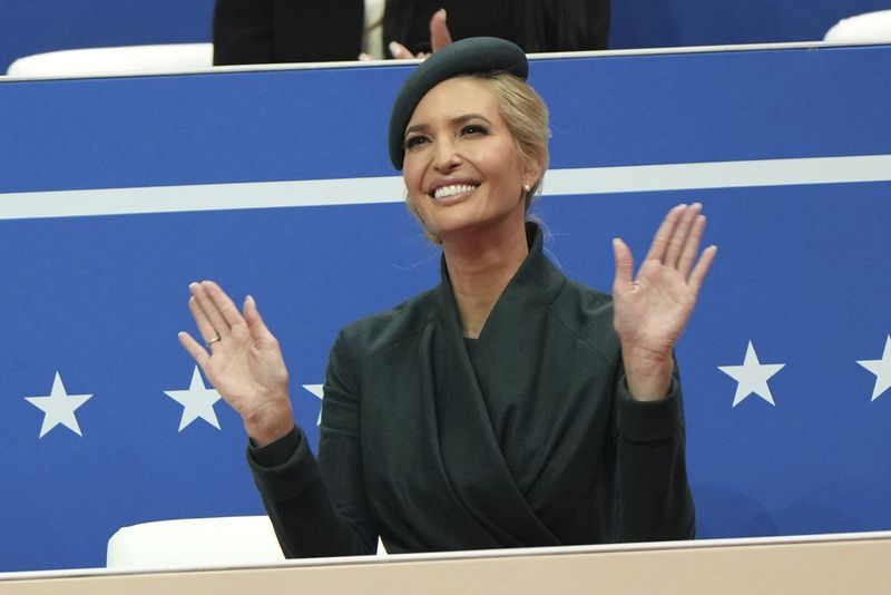 From left, Eric Trump, Jared Kushner, Ivanka Trump and Donald Trump Jr., arrive before the 60th Presidential Inauguration in the Rotunda of the U.S. Capitol in Washington, Monday, Jan. 20, 2025. (Chip Somodevilla/Pool Photo via AP)