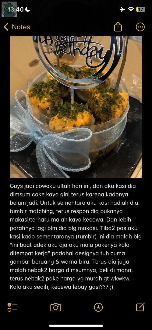 Kasih Dimsum Cake Buat Pacar, Wanita Ini Curhat Merasa Tak Dihargai