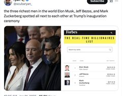 Orang Terkaya Ramaikan Pelantikan Trump, Netizen Ledek Oligarki