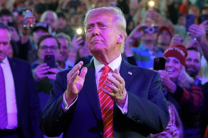 U.S. President-elect Donald Trump arrives to attend a rally the day before he is scheduled to be inaugurated for a second term, in Washington, U.S., January 19, 2025. REUTERS/Carlos Barria/File Photo Purchase Licensing Rights
