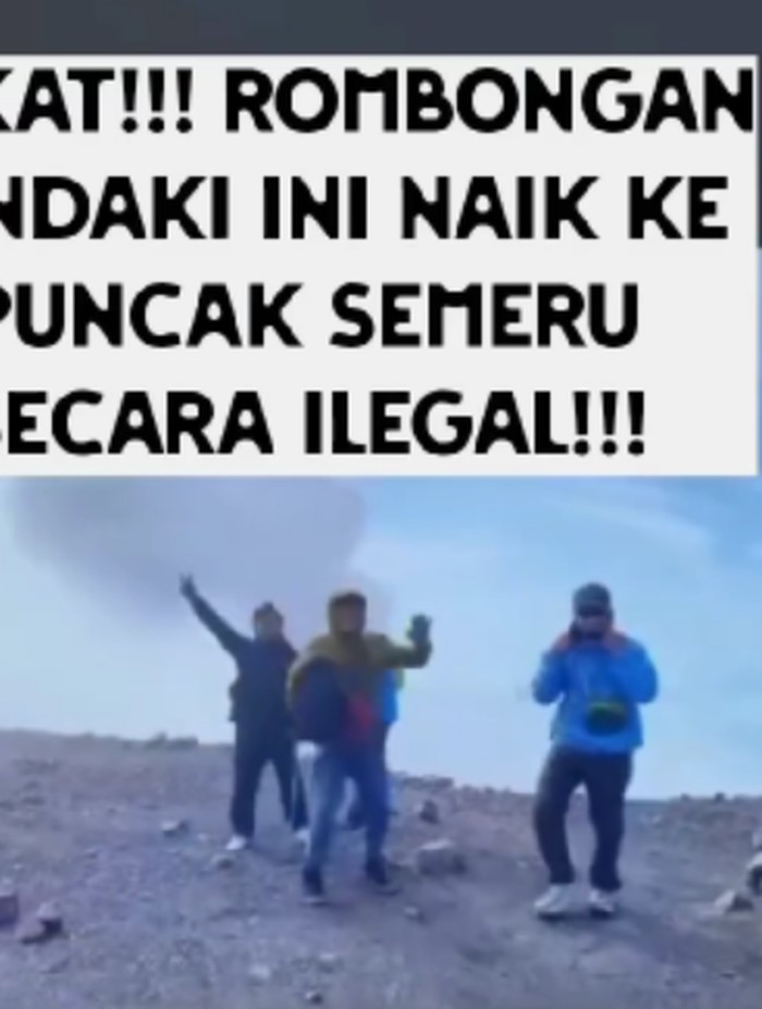 viral pendaki naik ke Semeru secara ilegal