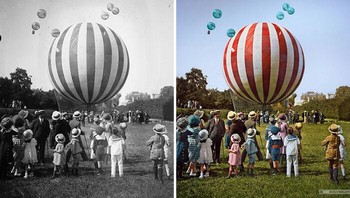 Taman di pusat kota Paris, Jardin Des Tuileries, Mei 1923. (Foto: Boredpanda/Sebastien De Oliveira)