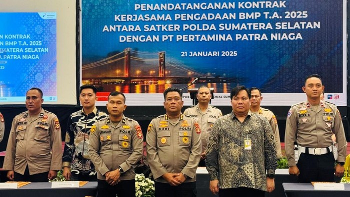 Polda Sumsel dan Pertamina menjalin kerja sama pembelian BMP tahun anggaran 2025 dengan kontrak senilai Rp 74 miliar.