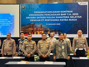 Polda Sumsel-Pertamina Sepakati Kerja Sama Pembelian BMP Rp 74 Miliar