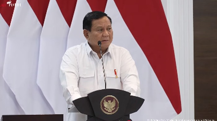 Presiden RI Prabowo Subianto saat rapat kabinet paripurna.