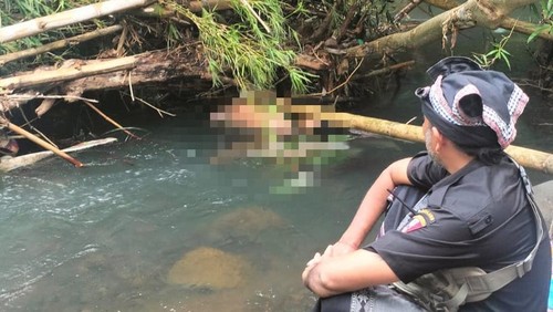 Warga Banjar Dinas Kodok, Desa Ulakan, Kecamatan Manggis, Karangasem, Bali, digegerkan dengan penemuan mayat mengapung di sungai setempat pada Rabu (22/1/2025). (Foto: Istimewa)