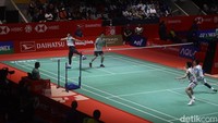 Ahsan/Hendra kalah 2 set langsung 13-21 dan 14-21.
