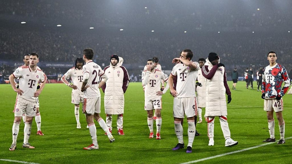 Bayern Munich tumbang 0-3 dari Feyenoord di Liga Champions. (Foto: JOHN THYS / AFP)