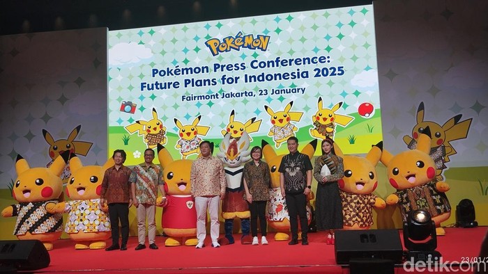 Jumpa pers The Pokémon Company Jepang digelar di Fairmont Hotel, Jakarta Pusat, pada Kamis (23/1/2025). Jumpa pers The Pokémon Company Jepang digelar di Fairmont Hotel, Jakarta Pusat, pada Kamis (23/1/2025).
