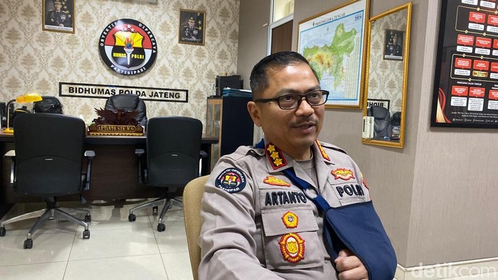 Kabid Humas Polda Jateng Kombes Artanto di Polda Jateng, Kecamatan Semarang Selatan, Kamis (23/1/2025).