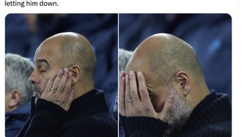 Pep mengorbankan pernikahannya untuk Manchester City, namun para pemain City mengecewakannya terus belakangan ini. Foto: X.com