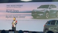 Geely EX5 sudah bisa dipesan dengan modal cuma Rp 10 ribu. Foto: Luthfi Anshori/detikOto