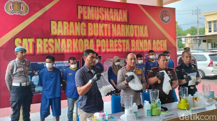 Pemusnahan barang bukti sabu di Polresta Banda Aceh