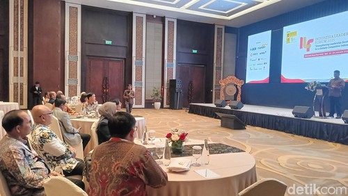 Suasana dalam kegiatan Indonesia Leadership Forum (ILF) 2025 di Nusa Dua, Badung, Bali, Kamis (23/1/2025).