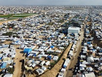 Foto Udara Kamp Pengungsian Khan Younis Gaza Selatan