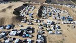 Foto Udara Kamp Pengungsian Khan Younis Gaza Selatan