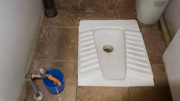 Asia, Turkey, Istanbul Area, 2017: View Of Toilet In Turkish Restaurant