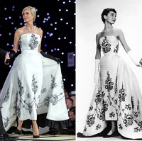 Ivanka tampil anggun dalam balutan gaun custom Givenchy Haute Couture yang merupakan replikasi dari tampilan Hepburn dalam film tahun 1954 berjudul Sabrina. Foto: dok. Reuters