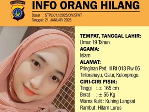 Bantu Cari Dab! Firyanah Warga Galur Kulon Progo Tak Pulang Sejak Senin