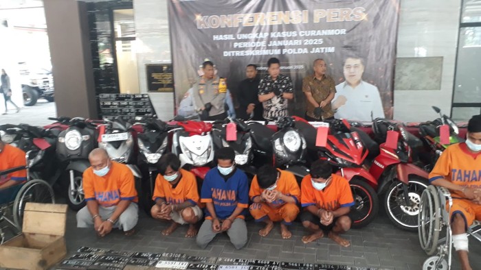 Para pelaku curanmor di Polda Jatim