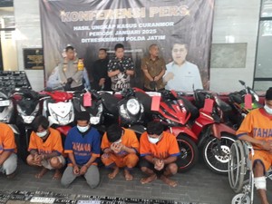 Ratusan Tersangka Curanmor Antarkota se-Jatim Dibekuk