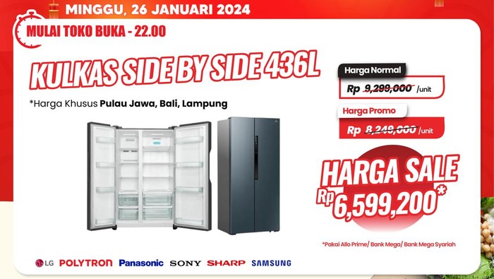 Transmart Full Day Sale hadir hari ini, Minggu, 26 Januari 2025. Pelanggan bisa menikmati potongan harga lebih dari Rp 2 juta.