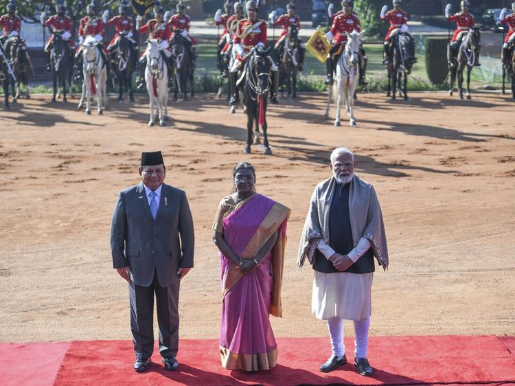 Momen Presiden Prabowo Disambut Upacara Kenegaraan India