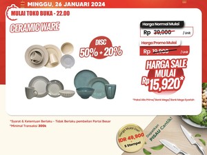 Piring-Gelas Cantik Diobral Murah di Transmart Full Day Sale, Cuma Rp 15 Ribuan