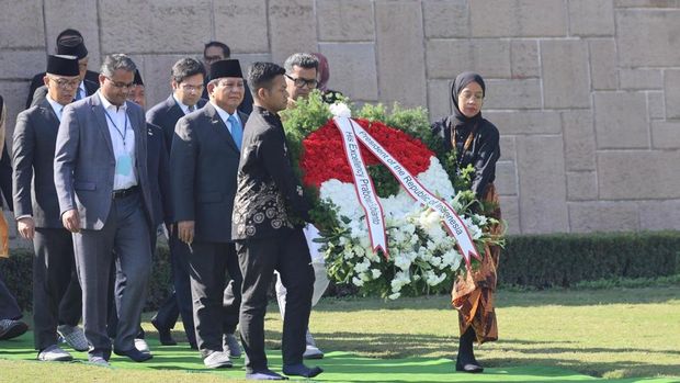 Prabowo di Tempat Kremasi Mahatma Gandhi