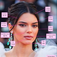 6. Kendall Jenner   Karier Kendall sebagai model ditunjang dengan kecantikan wajahnya yang hampir sempurna. Berdasarkan perhitungan golden ratio,  ia punya fitur wajah yang seimbang dengan rahang tegas dan posisi mata hampir sempurna.  Foto: Dok. Blog Dr. Julian De Silva