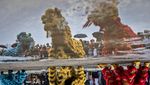 Atraksi Barongsai di Objek Wisata Tepi Gunung
