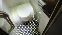 Penampakan fasilitas toilet di bus terbaru PO Raya. Foto: Dok. Laksana