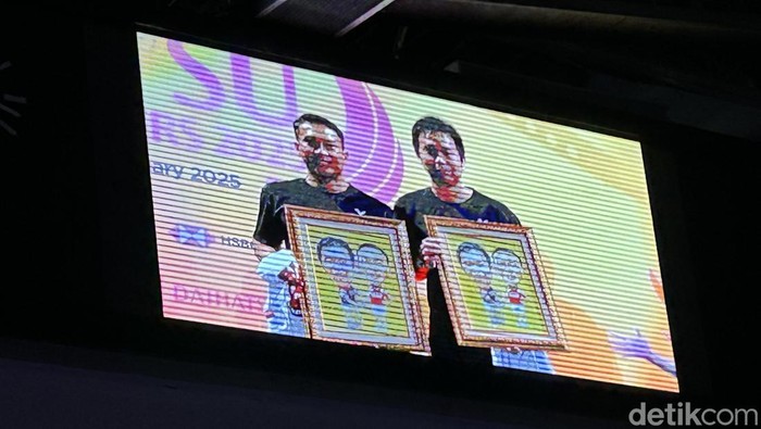 Pesta perpisahan Hendra Setiawan/Mohammad Ahsan di Istora GBK, Minggu (26/1/2025) pagi WIB.